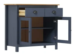 Aparador Hill madera maciza de pino gris 90x40x80 cm ES31823
