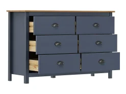Aparador Hill madera maciza de pino gris 125x40x80 cm ES99460