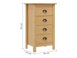 Aparador Hill 46x35x80 cm Madera Maciza de Pino