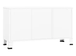 Aparador industrial Blanco 105x35x62 cm Metal y cristal