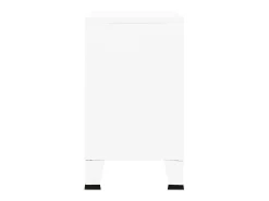 Aparador industrial Blanco 105x35x62 cm Metal y cristal