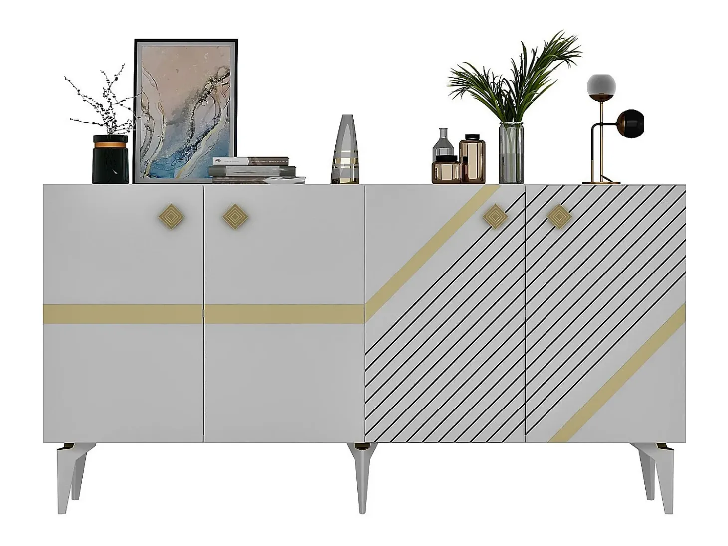 Aparador Iris Blanco dorado150x79x40 cm