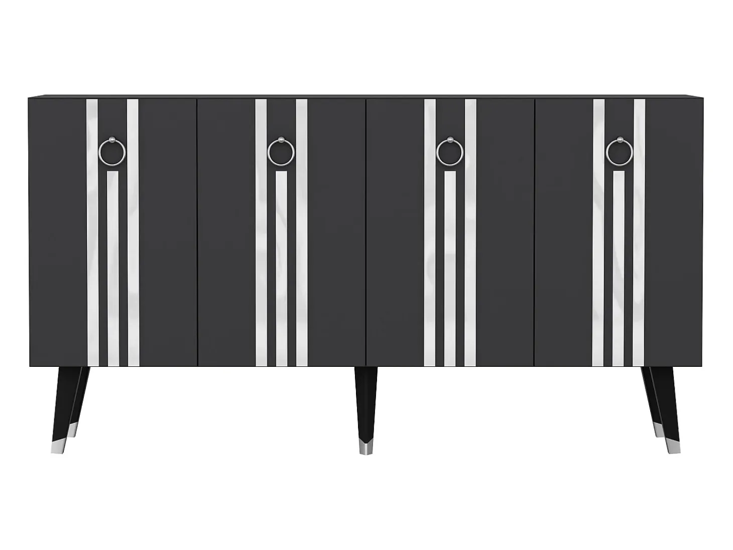 Aparador Isil Antracita Plata 150x40x80 cm