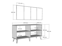 Aparador Isil Blanco Plata 150x40x80 cm