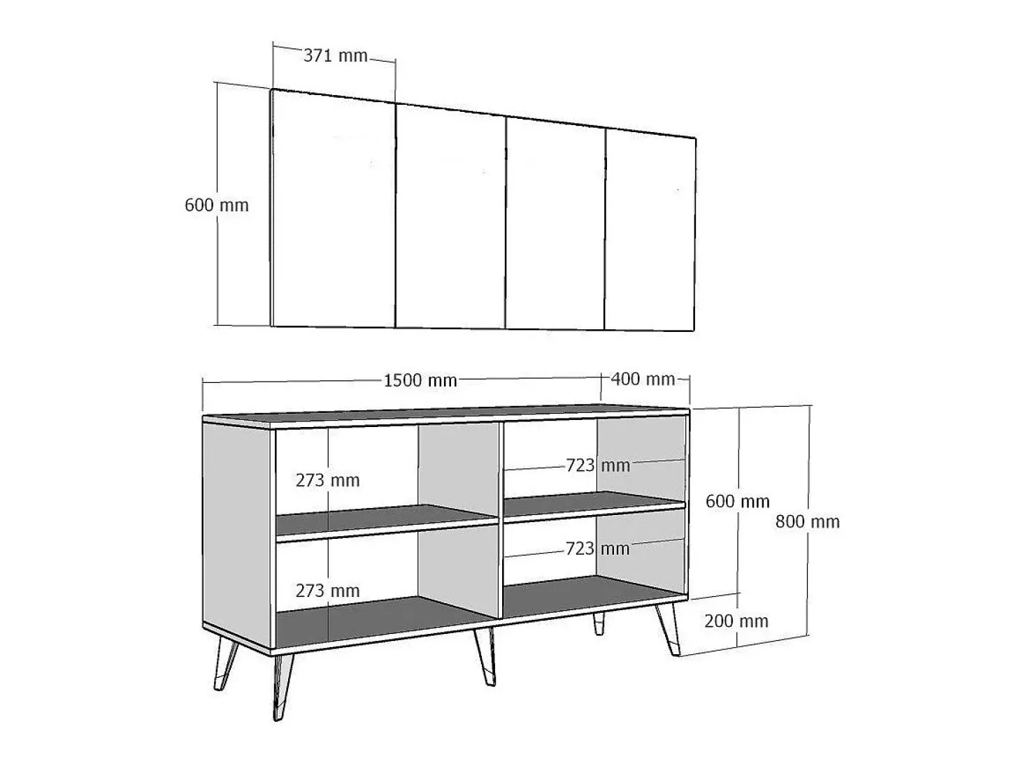 Aparador Isil Blanco Plata 150x40x80 cm
