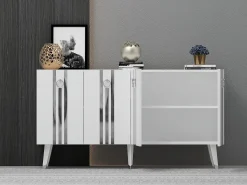 Aparador Isil Blanco Plata 150x40x80 cm
