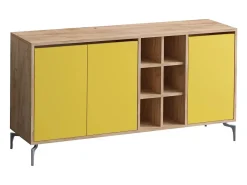 Aparador KAJA color roble Amarillo 140x40x94 cm