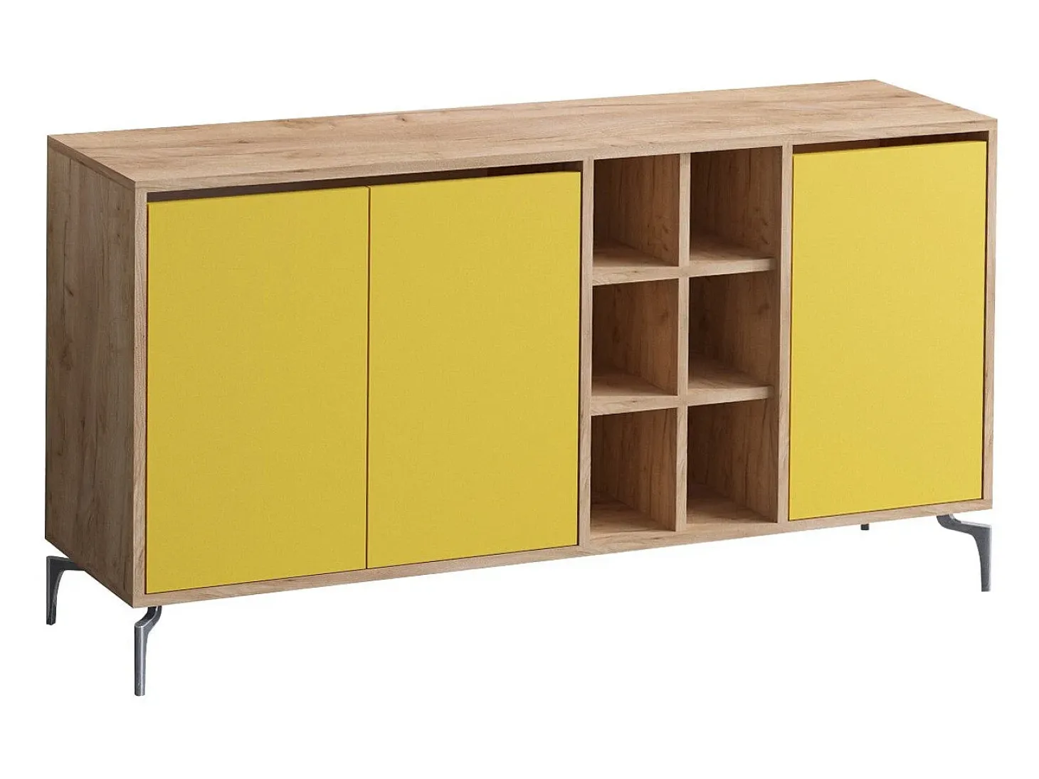 Aparador KAJA color roble Amarillo 140x40x94 cm