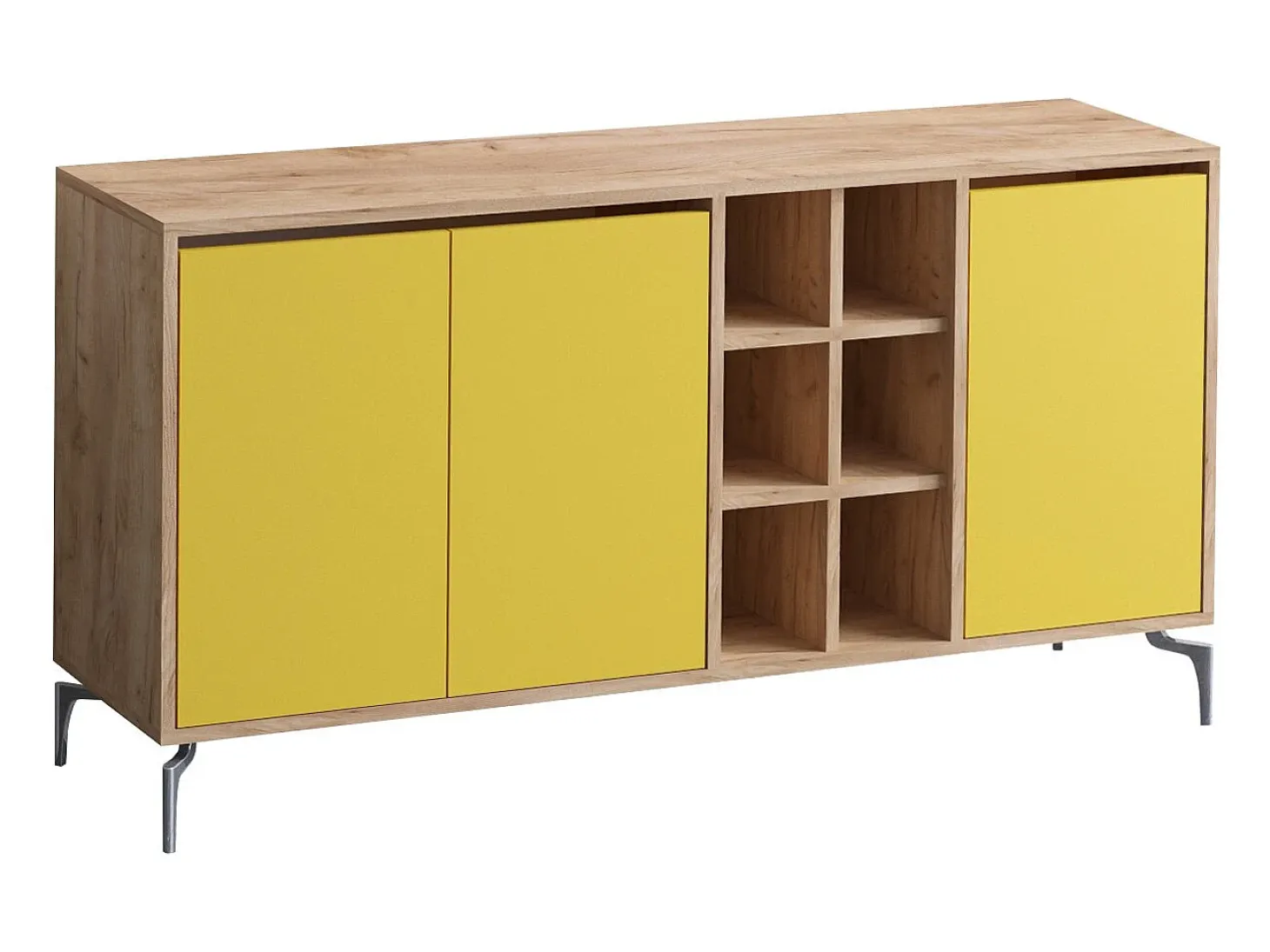 Aparador KAJA color roble Amarillo 140x40x94 cm