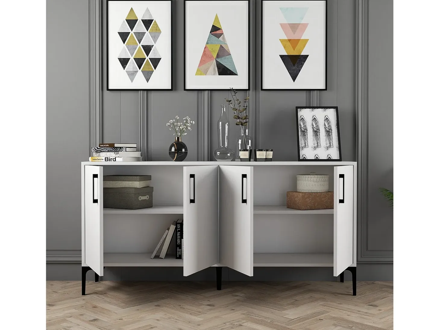 Aparador Kiev 160 blanco 160x35x78 cm