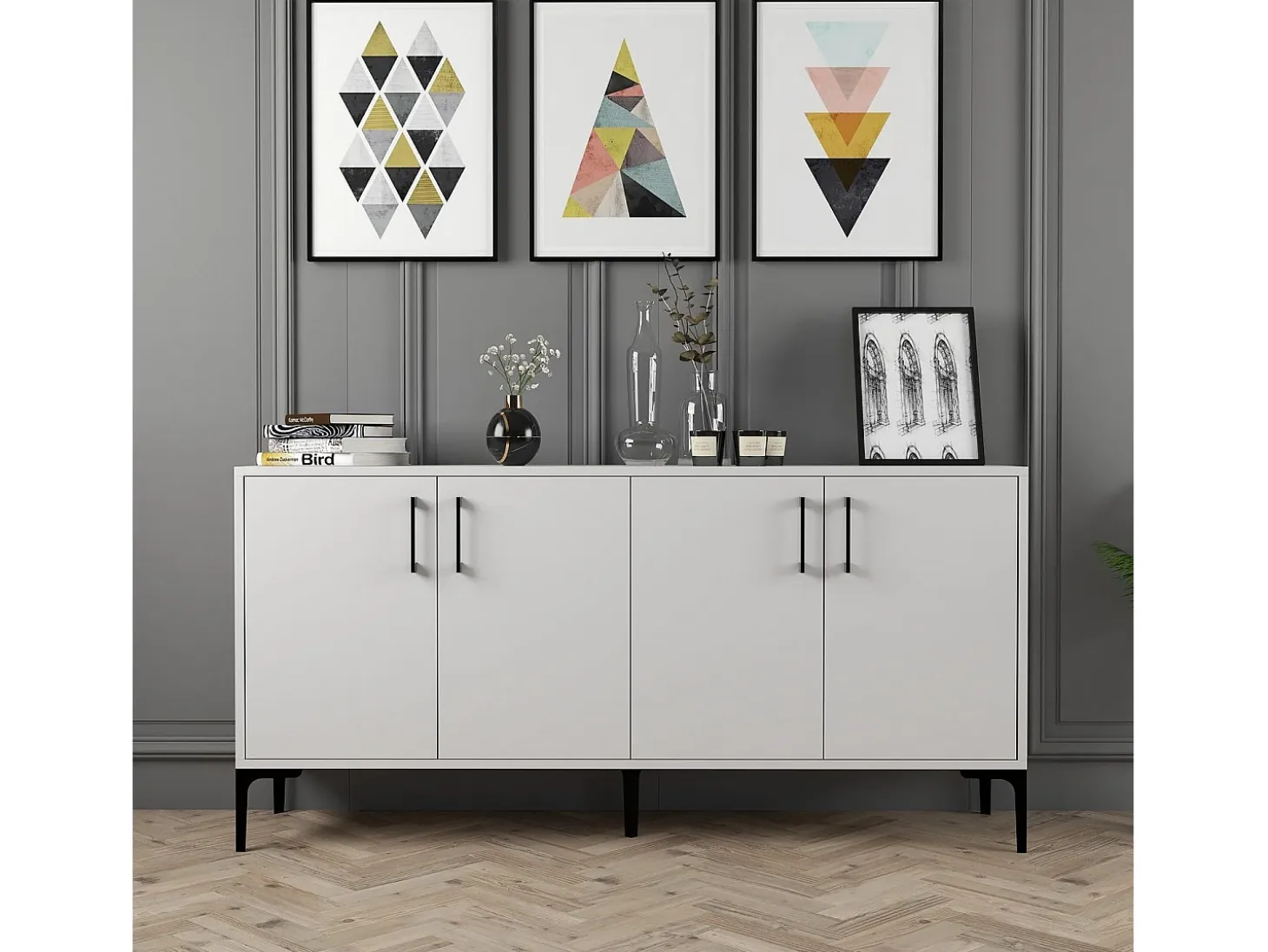 Aparador Kiev 160 blanco 160x35x78 cm