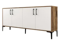 Aparador Kiev blanco color nogal 180x35x78 cm
