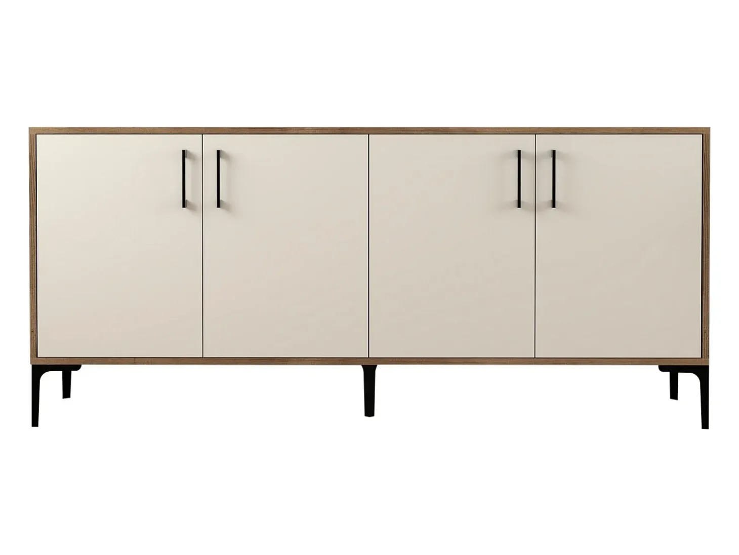 Aparador Kiev crema color nogal 180x35x78 cm