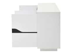 Aparador LED con 3 puertas de almacenamiento y estantes ajustables – Blanco y negro