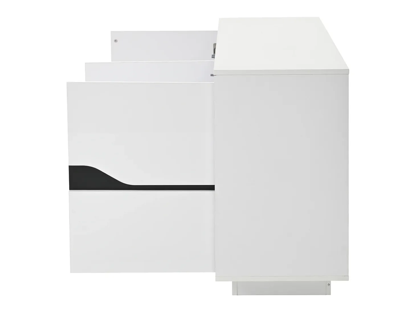 Aparador LED con 3 puertas de almacenamiento y estantes ajustables – Blanco y negro