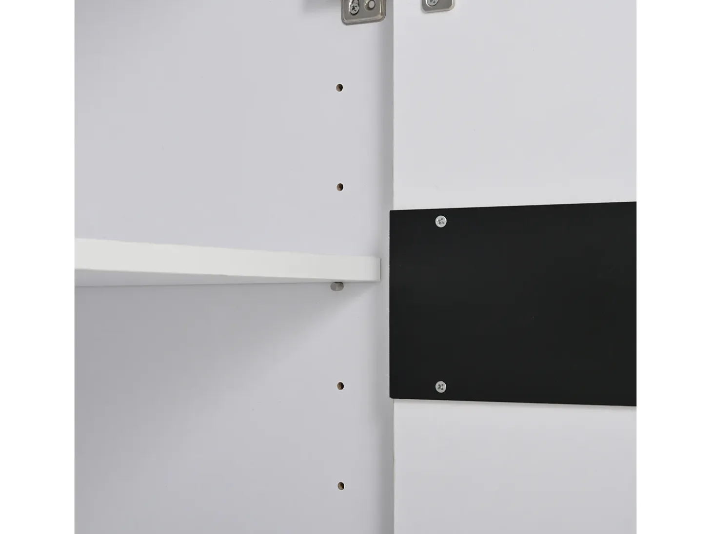 Aparador LED con 3 puertas de almacenamiento y estantes ajustables – Blanco y negro