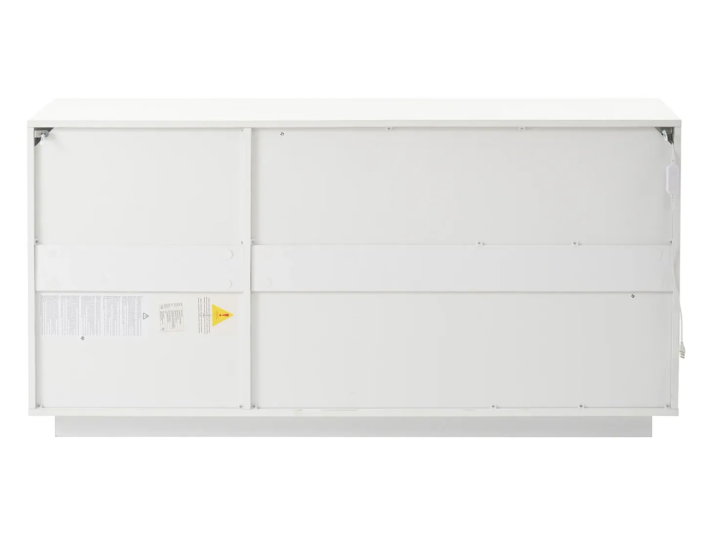 Aparador LED con 3 puertas de almacenamiento y estantes ajustables – Blanco y negro