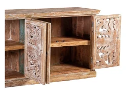 Aparador Lookia madera de teca blanqueada 4 puertas 180 cm