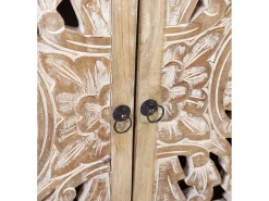 Aparador Lookia madera de teca blanqueada 4 puertas 180 cm