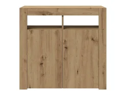 Aparador luces LED madera ingeniería roble artisan 80x35x75 cm