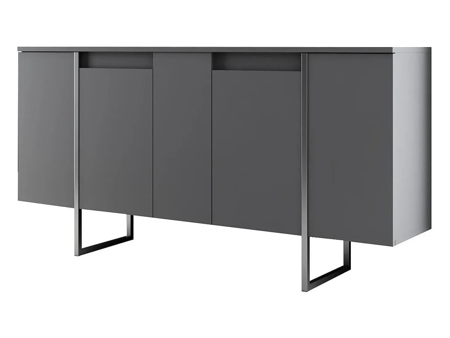 Aparador Luxe Antracita Plata 160x35x80 cm