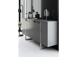 Aparador Luxe Antracita Plata 160x35x80 cm