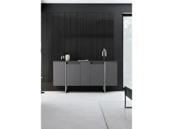 Aparador Luxe Antracita Plata 160x35x80 cm