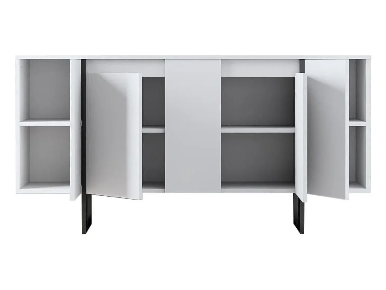 Aparador Luxe Blanco Negro 160x35x80 cm