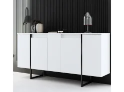 Aparador Luxe Blanco Negro 160x35x80 cm