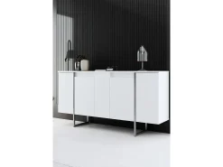 Aparador Luxe Blanco Plata 160x35x80 cm