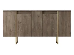 Aparador Luxe color nogal dorado160x35x80 cm