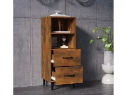 Aparador madera contrachapada roble ahumado 34,5x34x90 cm ES79988