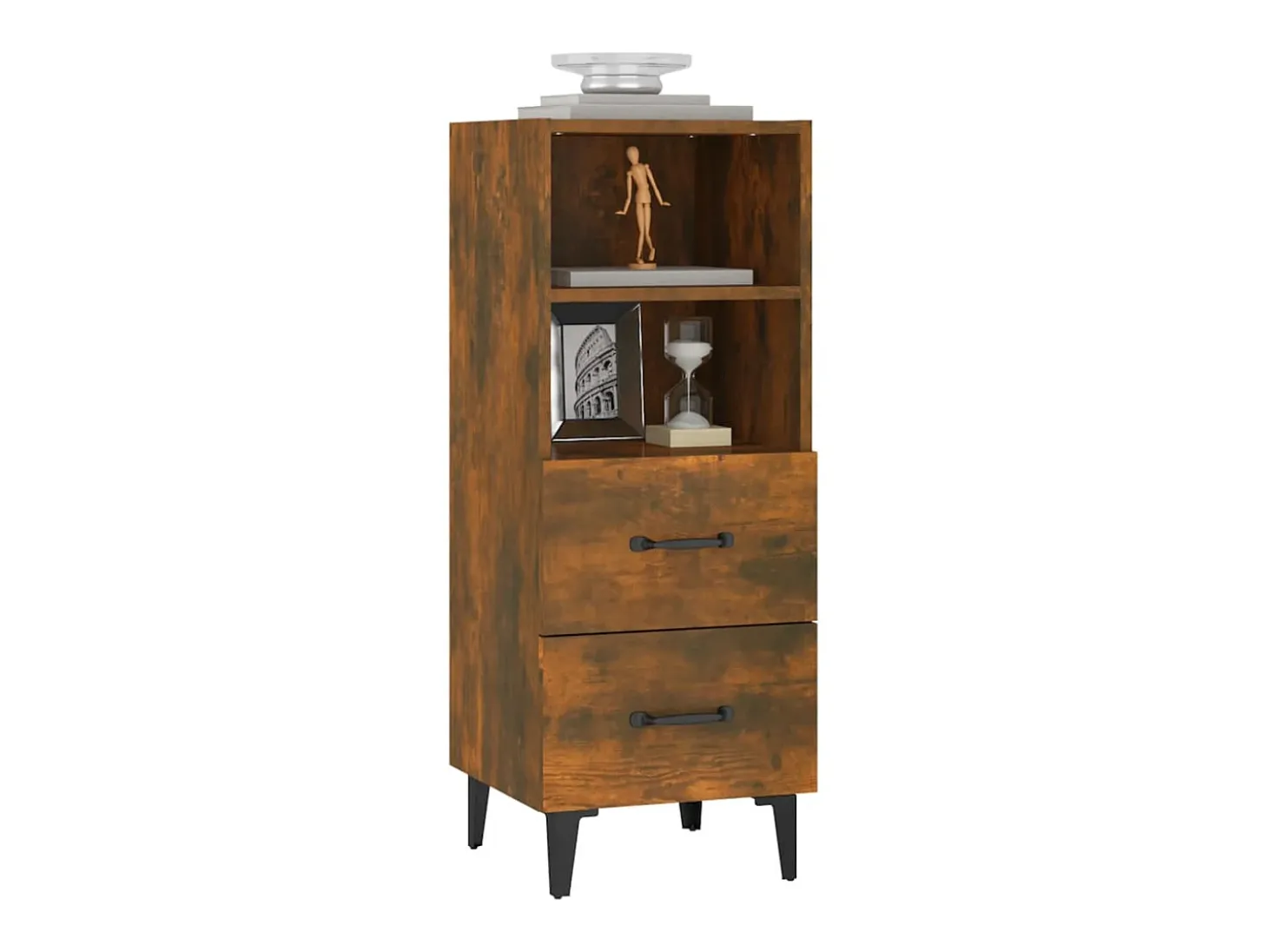 Aparador madera contrachapada roble ahumado 34,5x34x90 cm ES79988