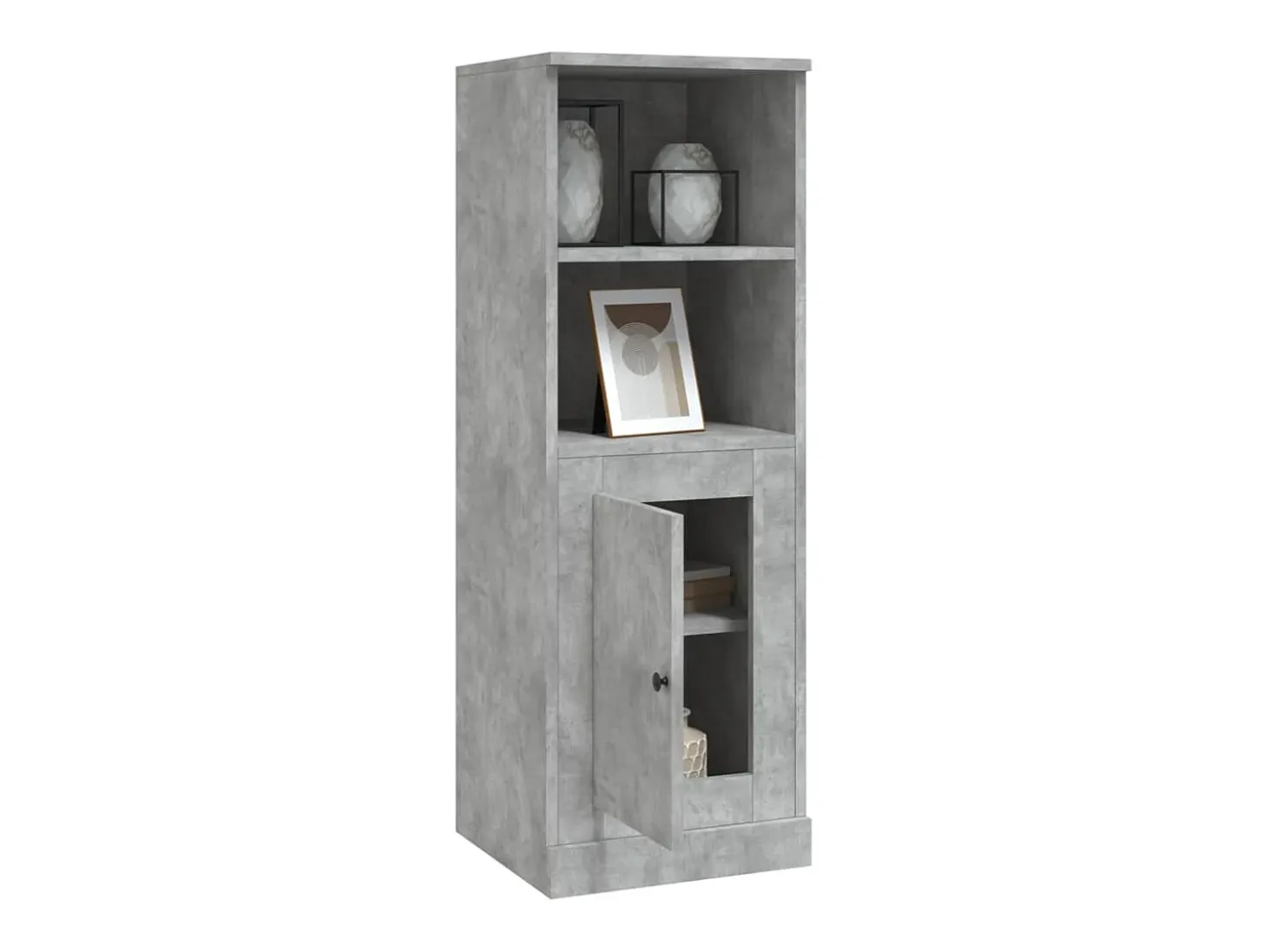 Aparador madera contrachapada gris hormigón 36x35,5x103,5 cm