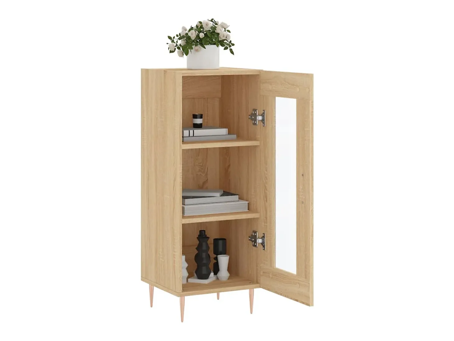 Aparador madera contrachapada color roble Sonoma 34,5x34x90 cm