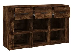 Aparador madera contrachapada roble ahumado 100x30x59,5 cm