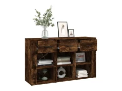 Aparador madera contrachapada roble ahumado 100x30x59,5 cm