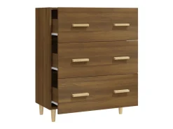 Aparador madera contrachapada marrón roble 70x34x90 cm