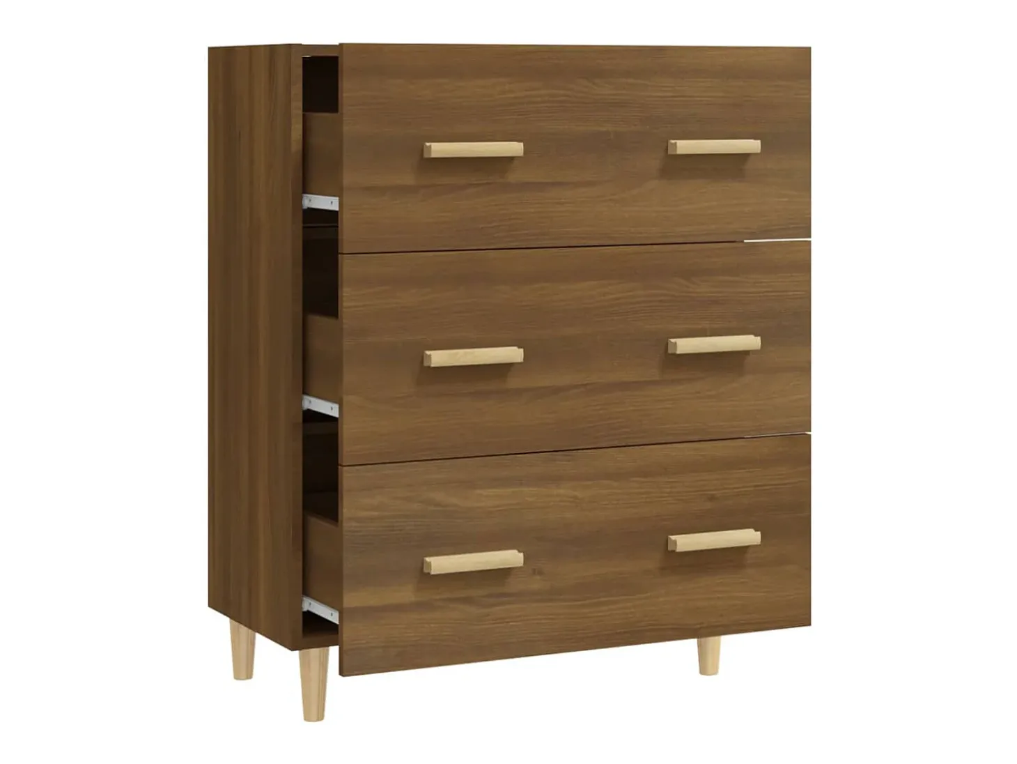 Aparador madera contrachapada marrón roble 70x34x90 cm