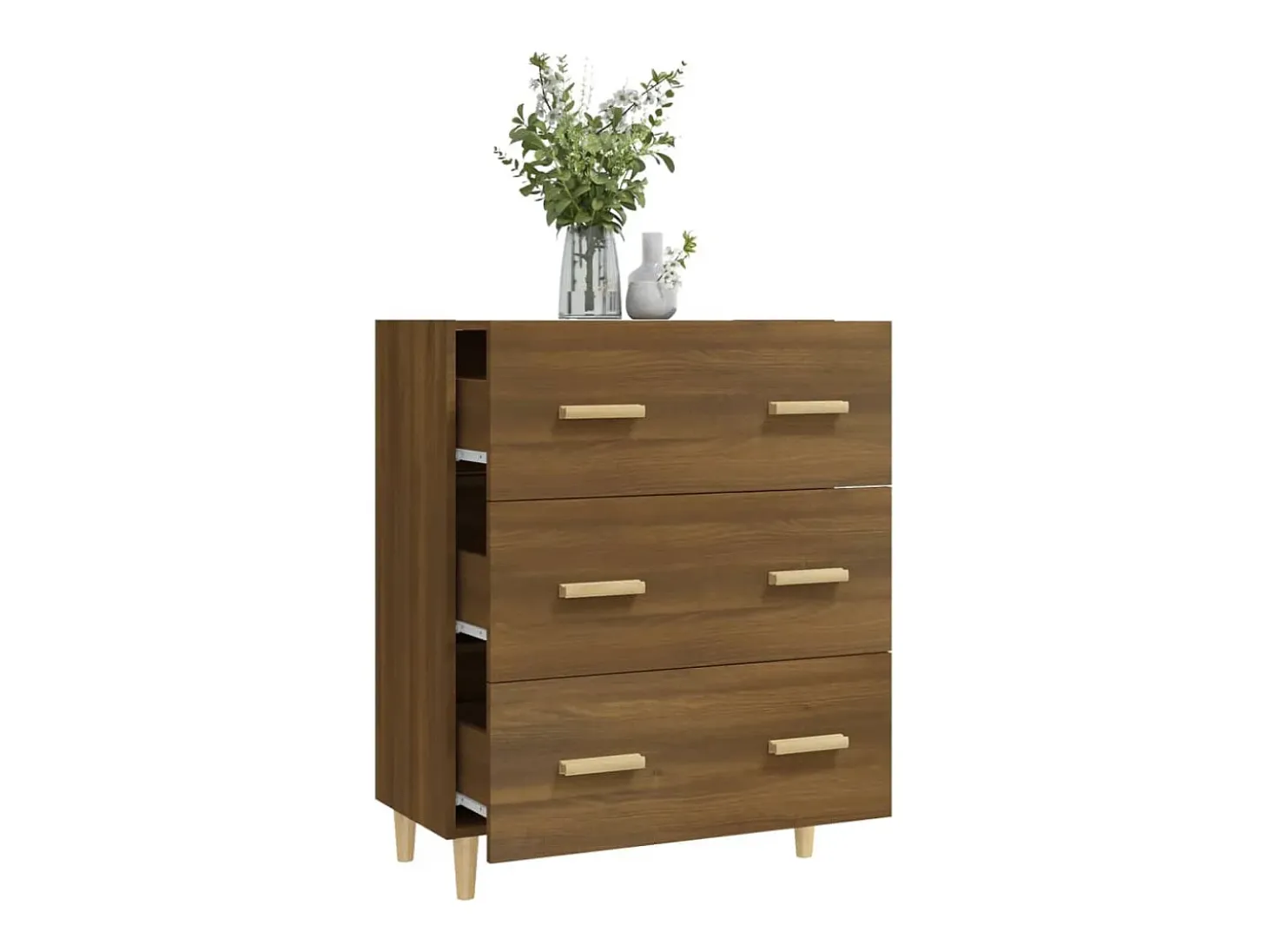 Aparador madera contrachapada marrón roble 70x34x90 cm