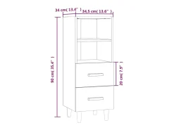 Aparador madera contrachapada color roble Sonoma 34,5x34x90 cm