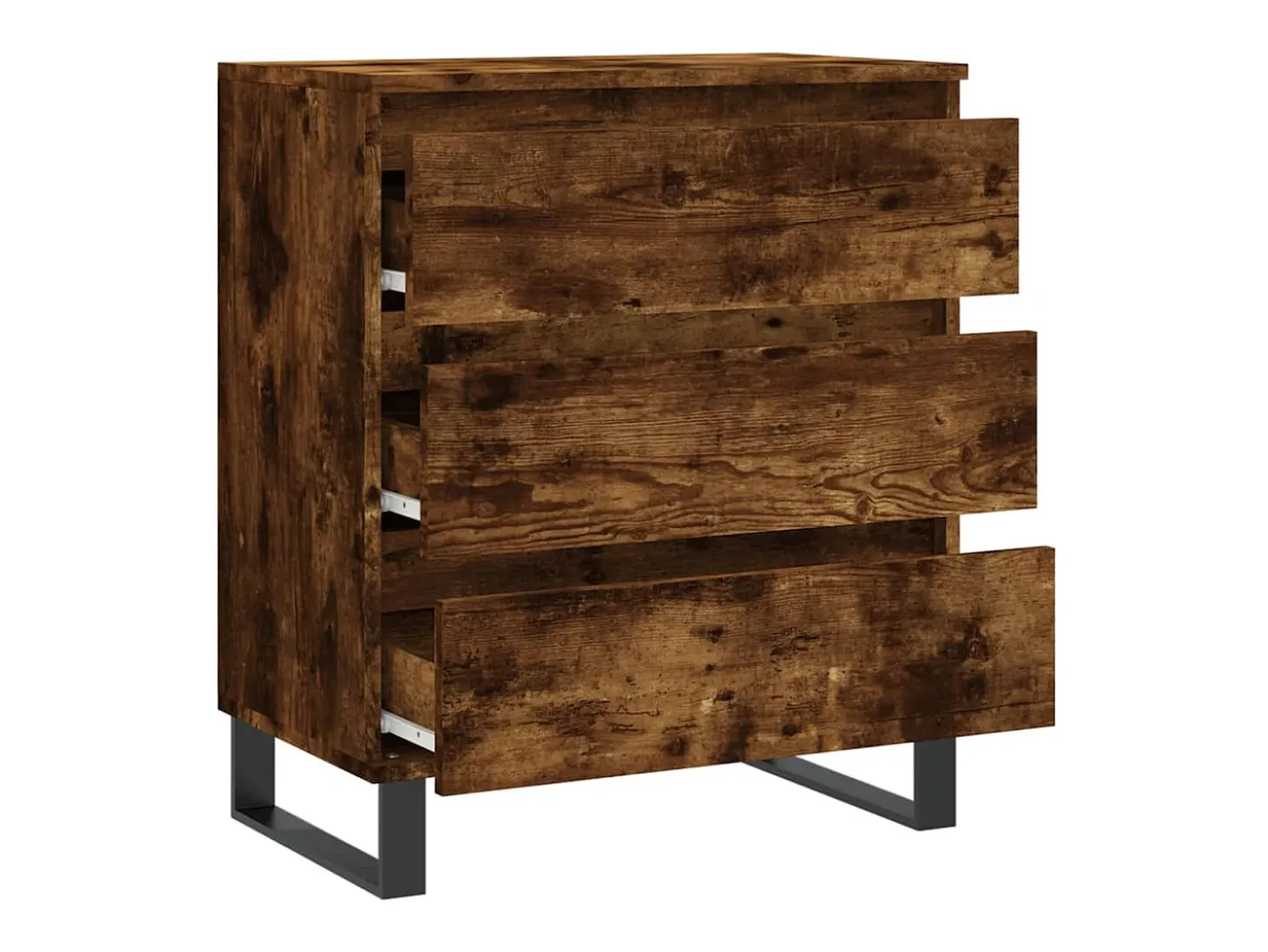 Aparador madera contrachapada color roble ahumado 60x35x70 cm