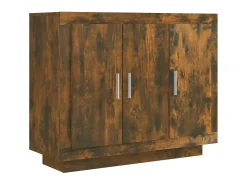 Aparador madera contrachapada color roble ahumado 92x35x75 cm ES84812