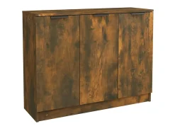 Aparador madera contrachapada color roble ahumado 90,5x30x70 cm ES64972