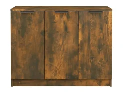 Aparador madera contrachapada color roble ahumado 90,5x30x70 cm ES64972