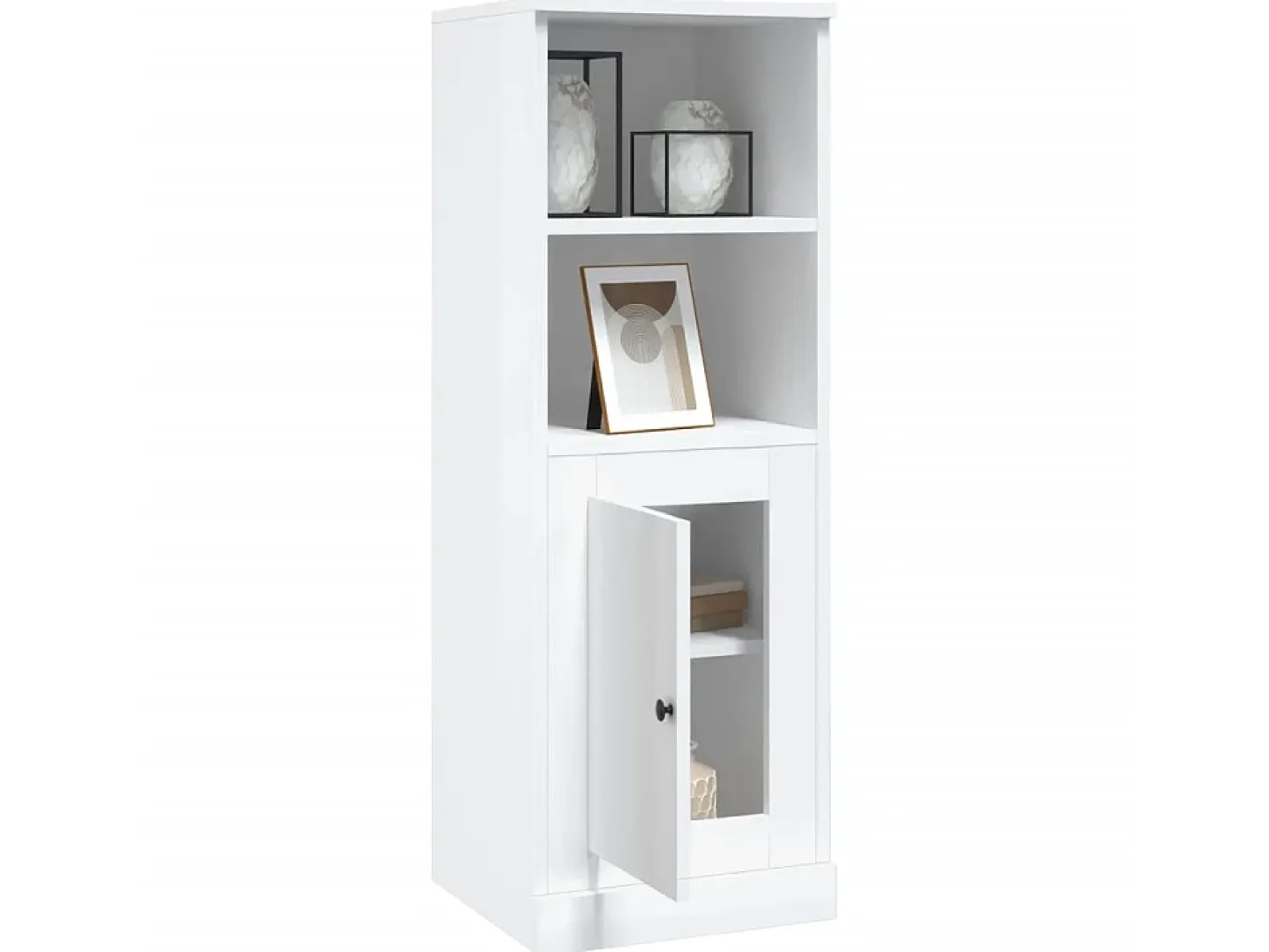 Aparador madera contrachapada blanco brillo 36x35,5x103,5 cm ES93370