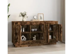 Aparador madera contrachapada roble ahumado 102x35x55 cm ES472641