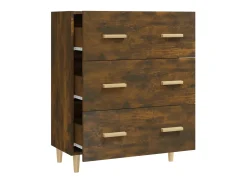 Aparador madera contrachapada color roble ahumado 70x34x90 cm ES30588
