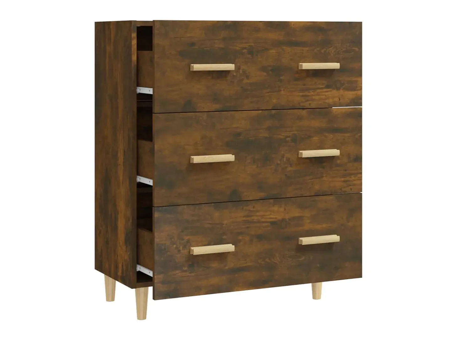 Aparador madera contrachapada color roble ahumado 70x34x90 cm ES30588