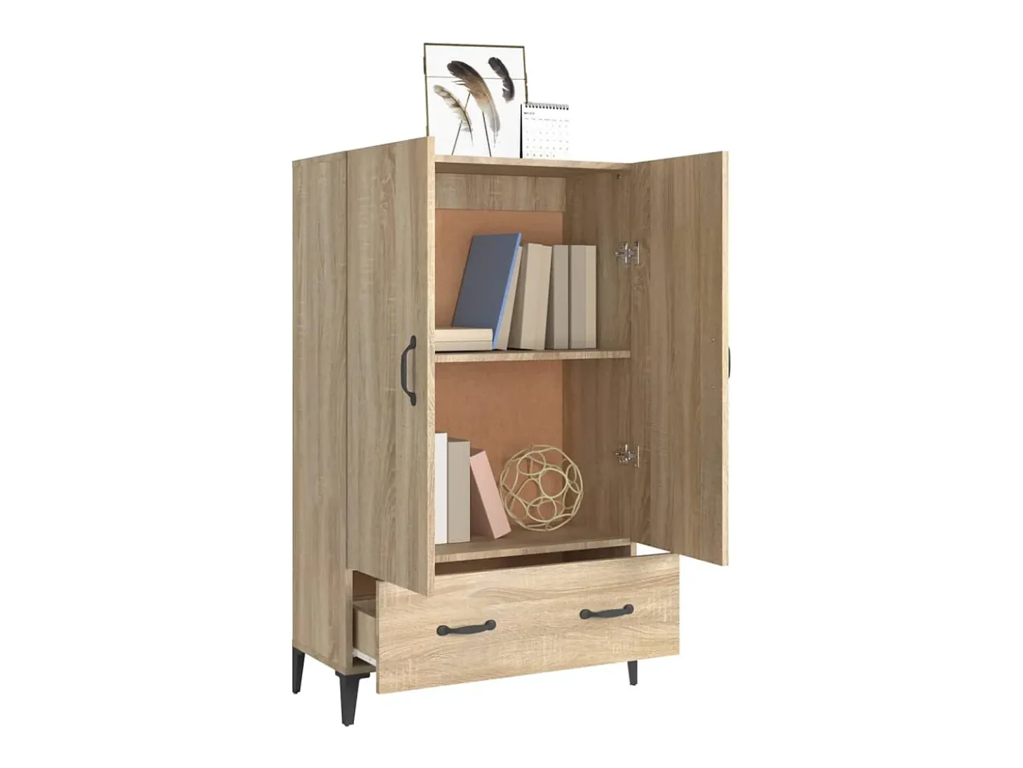 Aparador madera contrachapada roble Sonoma 70x31x115 cm